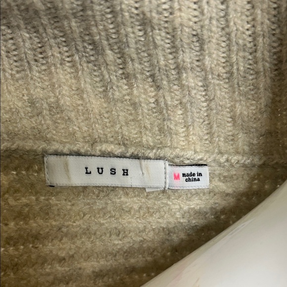 Lush Taupe V-Neck Sweater with Button Accents - Picture 5 of 10